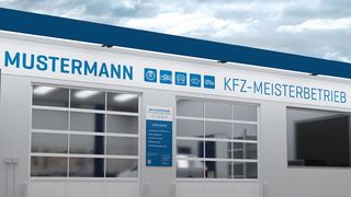 Benötigt eine Werkstatt Unterstützung bei der Fassadengestaltung, stellt die Select AG zwei Designvorlagen zur Verfügung – vorgeschrieben wird allerdings nichts. (Bild: Select AG)