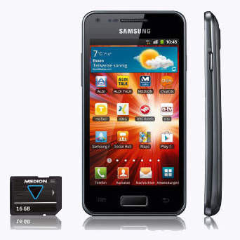 Aldi lockt zum Weihnachtskauf unter anderem mit dem Samsung Galaxy S Advance GT-I9070. (Aldi)
