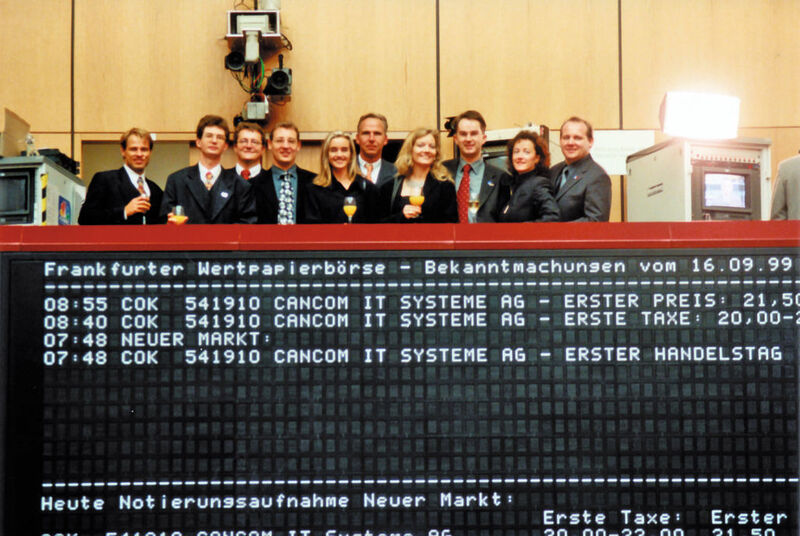 Cancom feiert 1999 den Börsengang. (Archiv: Vogel Business Media)