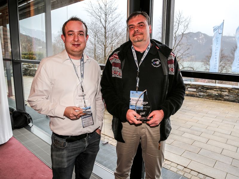 Die Preisträger der SEP Partner-Awards 2016, Thomas Wuckel (l.), CEO, BW-Tech GmbH und Mark Nellessen, CEO, gid GmbH (Bild: SEP)