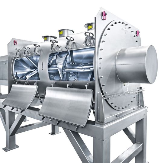 In der Lebensmittelindustrie können Pflugscharmischer vielfältig eingesetzt werden. Der abgebildete FKM 6000D ist für die Herstellung von Nahrungsergänzungsmitteln konzipiert. (Bild:  Lödige)