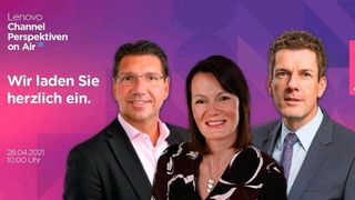 Giovanni diFilippo, Dieter Stehle und Sabine Hammer waren die Gastgeber bei den Lenovo Channel Perspektiven on Air. (Lenovo)