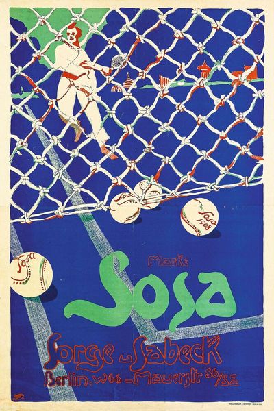 Ebenfalls aus der Feder von Neumann-Neander: ein Werbeplakat für SoSa-Tennisbälle von 1908. (Bild: Opel Automobile GmbH)