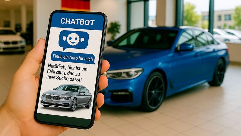 Mobile.de führt eine KI-Fahrzeugsuche mit Chatbot auf seiner Plattform ein (Symbolbild).(Bild:  GPT Image Generator / KI-generiert)