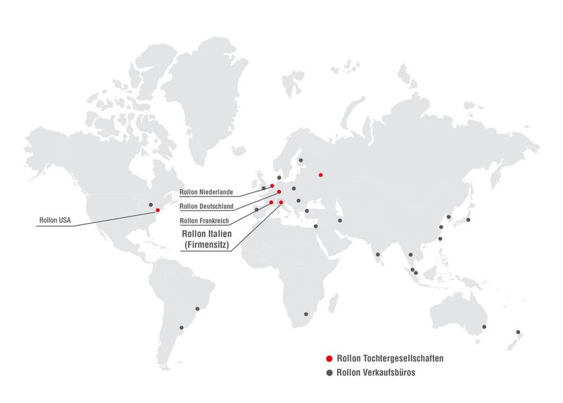Rollon verfügt über mehrere Tochtergesellschaften sowie Verkaufsbüros mit eigenen Mitarbeitern in allen wichtigen Exportregionen. (Bild: Rollon)