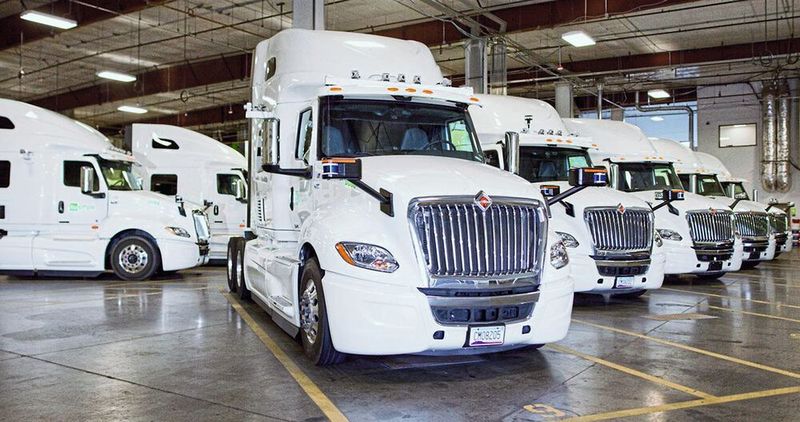 TuSimple-Flotte von autonomen Lkw. 