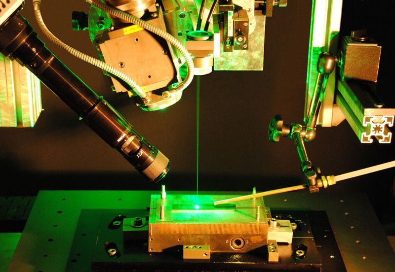 Andreas Heider und Philipp Skoda vom Institut für Strahlwerkzeuge der Universität Stuttgart fotografierten den Laserschweißprozess von Kupfer mit einer Kombinationsoptik. (Bild: DVS)