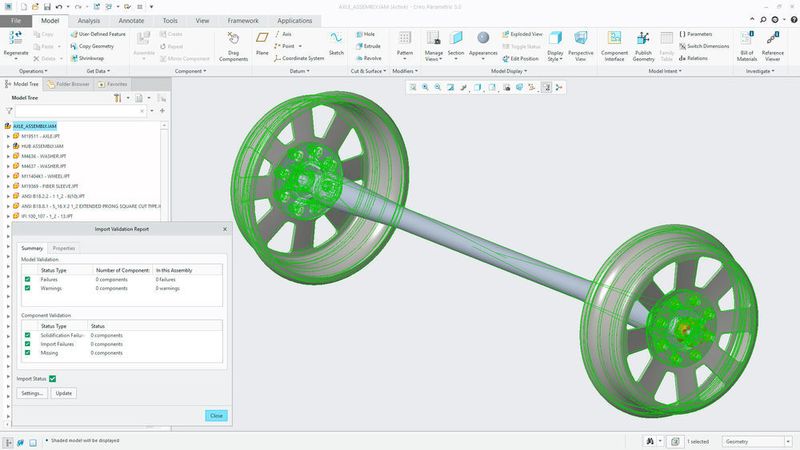 Native Autodesk Inventor-Modelle und -Baugruppen lassen sich dank der Creo Unite Technology direkt in Creo Parametric öffnen. (PTC )