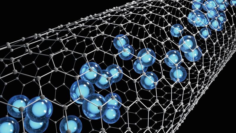 4) Kohlenstoff-Nanoröhren – futuristische Mikro-Seile Diese aufgerollten Graphenschichten sind hundertmal stärker als Stahl bei einem Sechstel des Gewichts. Sie leiten Wärme besser als Diamant und werden bereits in Sportgeräten eingesetzt. Theoretisch könnten sie sogar Weltraumaufzüge ermöglichen. Sumio Iijima entdeckte sie 1991 bei NEC durch hochauflösende Elektronenmikroskopie – zunächst als Zufallsfund.  Quelle: Deutsche Physikalische Gesellschaft-Themenheft zu Kohlenstoff-Nanoröhren Entdeckung: Wikipedia: Sumio Iijima.    LP-Lesetipp: Viren und Bakterien nachweisen mit Kohlenstoff-Nanoröhren (Bild: © Ricardo - stock.adobe.com)