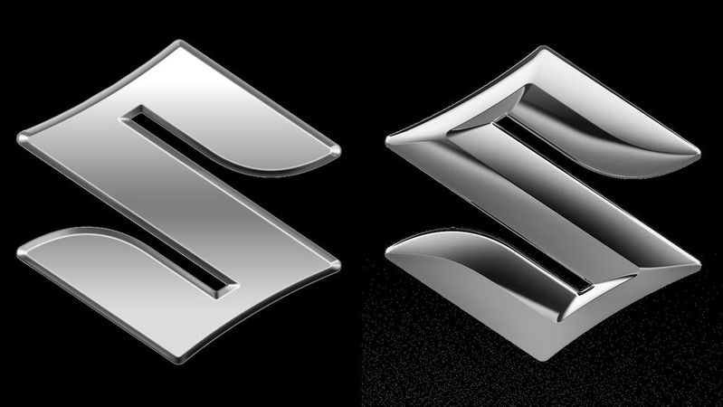 Das neue (li.) und das alte Logo im direkten Vergleich.(Bild:  Suzuki)