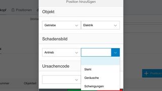 IT-Informatik präsentiert eine neue Version seiner SAP-basierten Instandhaltungs- und Servicemanagementlösung Opra-Mobile. Die Funktion „Meldungen“: Der Screenshot zeigt das Hinzufügen einer Meldungsposition aus SAP-Katalogeinträgen. (IT-Informatik/Alexander Maier)