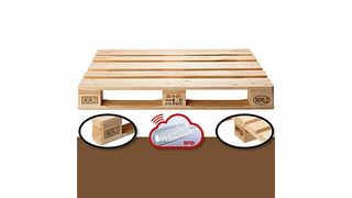 Eine Holzpalette mit RFID? Falkenhahn hat viel Entwicklungsarbeit in das Produkt gesteckt und präsentierte die Palette auf der Fachpack. (Bild: Falkenhahn)