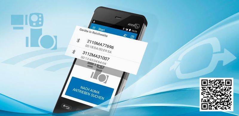Die Auma-Assistant-App holt den Stellantrieb auf's Handy. (Auma)