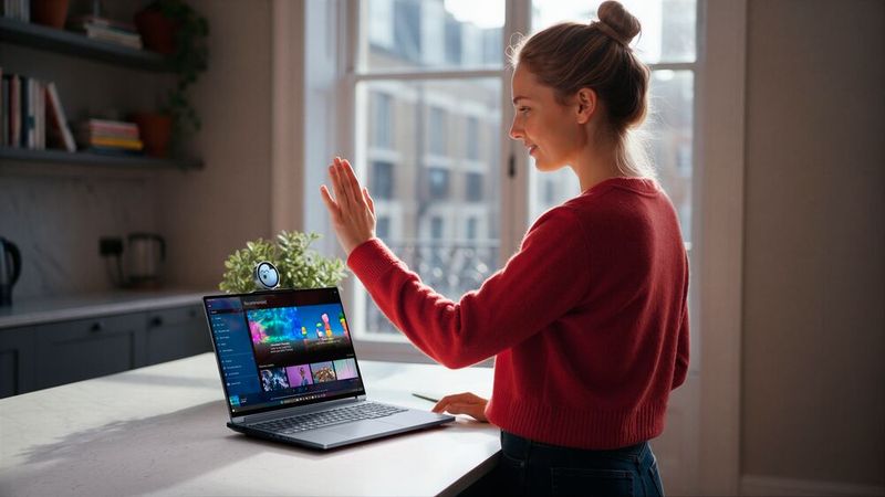 Als Zubehör für die Thinkpads bietet Lenovo den aufsteckbaren, KI-gestützten Begleiter Magic Bay Tiko an. (Bild: Lenovo)