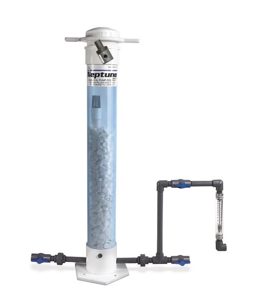 A clear PVC body that allows the bromine to be viewed without opening the cap. (Picture: Neptune)