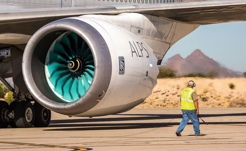 The test engine: the new fillers were to be at least 30 per cent lighter but still meet all mechanical requirements. (Rolls-Royce plc)