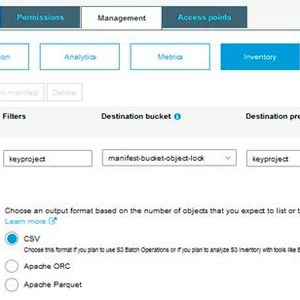 Übersicht der Einstellungen zur Erzeugung der Manifest-Datei.(Bild:  Amazon)