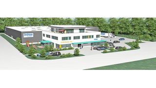 Ein Entwurf des neuen Firmensitzes von Yachticon. (Regalwerk)