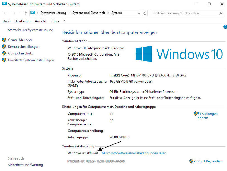 Nach der Aktualisierung oder Neuinstallation von Windows 10 sollte die Aktivierung überprüft werden. (Bild: Thomas Joos)
