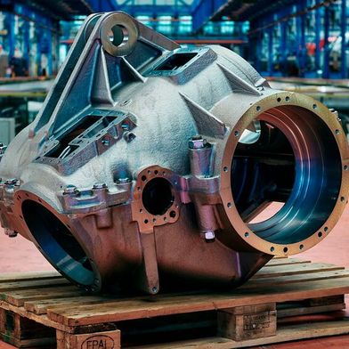 Ein Getriebegehäuse, das im 3D-Druckverfahren hergestellt wurde. (Bild: DB AG)