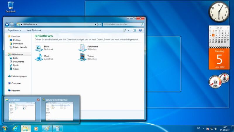 Screenshot von Windows 7. Microsoft konnte mit dem Nachfolger die Performance- und Stabilitätsprobleme umgehen und bot ein zusätzliches Maß an Komfortfunktionen und Sicherheit. (Screenshot/Microsoft)