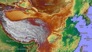 Topografie Volksrepublik China und Taiwan  (Bild: Generic Mapping Tools)