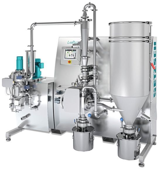 Der Lab Pilot, in einer Konfiguration mit Sichtermühle CSM 50 und Hochleistungsfeinstsichter CFS 5 HD-S Der Lab Pilot, in einer Konfiguration mit Sichtermühle CSM 50 und Hochleistungsfeinstsichter CFS 5 HD-S