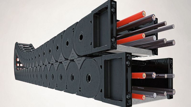 Tsubaki Kabelschlepp hat einige neue Produkte auf den Markt gebracht. Darunter die Energieführung UA1995 der Serie Uniflex Advanced.(Tsubaki Kabelschlepp)