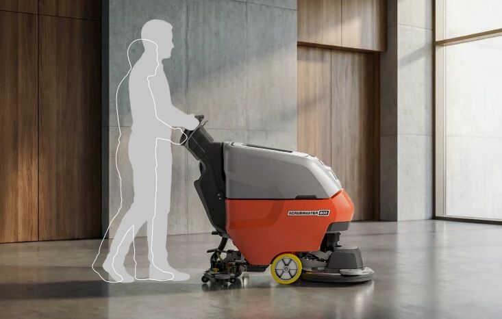 Die individuell anpassbare Griffhöhe ermöglicht eine natürliche Körperhaltung und entlastet Wirbelsäule und Schultern.(Bild:   Hako GmbH)