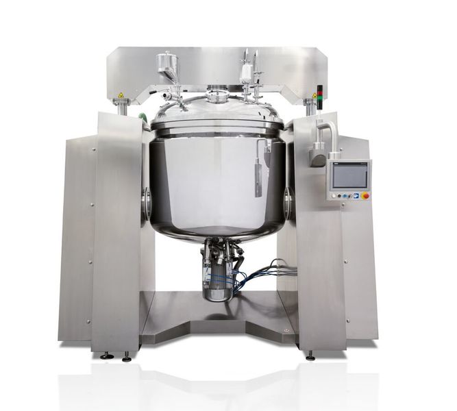 The Pharma-Mek is a vacuum turboemulsifier suitable for processing liquid and creamy products, designed to meet the needs of the pharmaceutical industry.  (Marchesini Group)