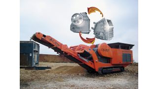 Rockster Duplex-System – Einsatz von Prall- und Backenbrechereinheit auf nur einer Anlage (Bild: Kormann Rockster Recycler)