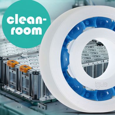 Specifically for cleanrooms such as in battery production or the semiconductor industry, Igus has developed a new cleanroom-compatible ball bearing made of wear-resistant high-performance plastics. (Image:Igus)