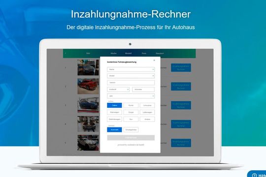So sieht der Inzahlungnahmerechner von Cardetektiv.de in der Praxis aus.(Bild:  Screenshot www.cardetektiv.de/inzahlungnahme-rechner)