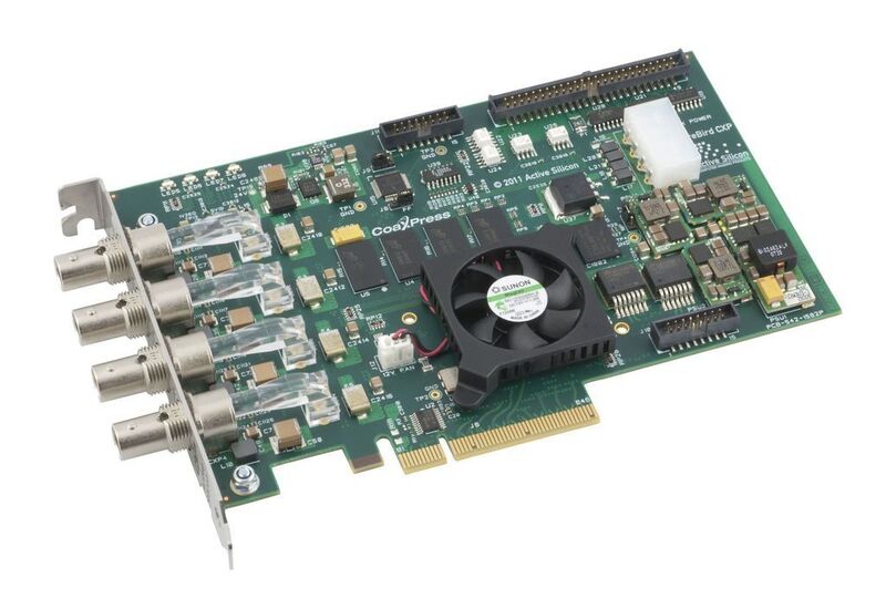Active Silicon wird auf der VISION 2011 mit FireBird-Quad CXP-6, der erste Highspeed-CoaXPress-Framegrabber der neuen FireBird-Serie, aufwarten. Er nutzt die aktuellsten FPGAs, DDR3-Speicher und PCI Express Gen2-Interface. Vier Koaxkabelanschlüsse stehen zur Verfügung, wobei jeder Kanal 6,25 Gbit/s downlink sowie 20,8 Mbit/s uplink aufs Parkett legt (Archiv: Vogel Business Media)