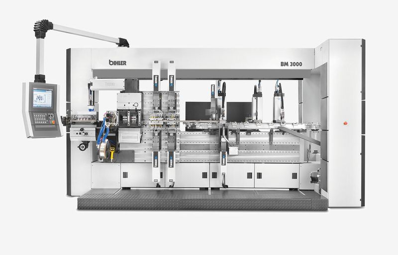 Das servogesteuerte Produktions- und Montagesystem Bimeric BM 4500 ist eine modulare Plattform für die Baugruppenfertigung im Bereich Stanzbiege-Montagetechnik. (Bild: Bihler)