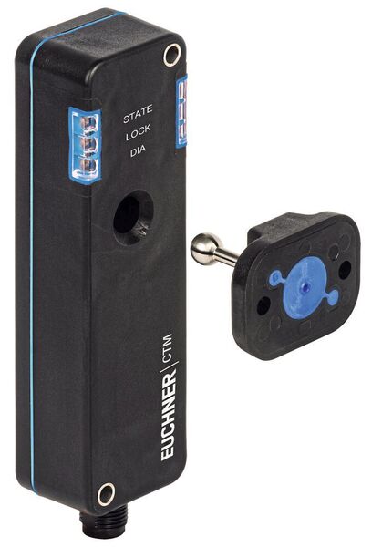 Intelligent, kompakt und sicher – das neue Türzuhaltungssystem CTM für den Einsatz an kleinen und leichten Türen und Klappen eignet sich durch sein spezielles Design beispielsweise für Anwendungen im Werkzeugmaschinenbau sowie in der Verpackungs- und Lebensmittelbranche.  (Euchner)