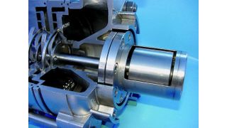 Dank spezieller Pumpenhydraulik und Schaufelgeometrie kann die Mehrphasenpumpe Flüssigkeits/Gas-Gemische mit hohen Gasanteilen fördern.  (Bild: Edur-Pumpenfabrik)