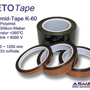 Das Metotape K-60 ist in einer Breite von 8 bis 400mm erhältlich und hat eine Rollenlänge von 33m.(Bild:  Asmetec GmbH)