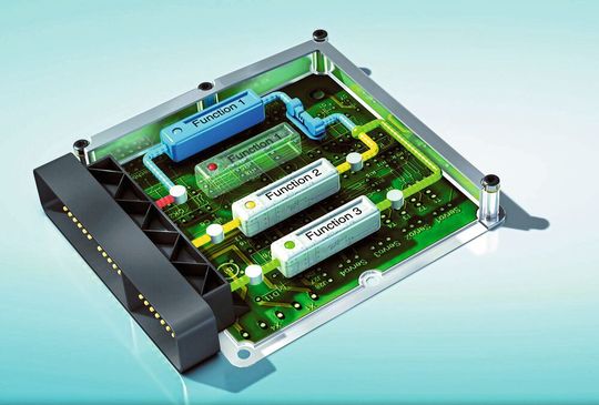 Prinzip der Software-Freischnitte: Durch On-Target Prototyping können neue Funktionen direkt auf der Steuergerätehardware ausgeführt werden. Bestimmte Funktionen können zeitweise stillgelegt werden, damit andere getestet werden können. Prinzip der Software-Freischnitte: Durch On-Target Prototyping können neue Funktionen direkt auf der Steuergerätehardware ausgeführt werden. Bestimmte Funktionen können zeitweise stillgelegt werden, damit andere getestet werden können.