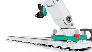 Der Vorteil des neu strukturierten Roboters gegenüber Werkzeugmaschinen: die Anschaffungskosten fallen um bis zu Faktor zehn niedriger und die Energieaufnahme um bis zu Faktor 15 geringer aus.  (Fraunhofer-IFAM)