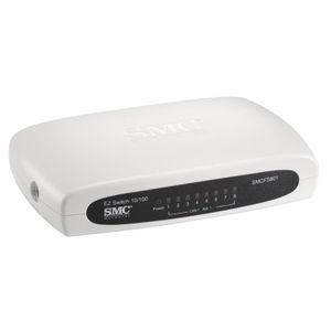 Der 10/100-MBit/s-Fast-Ethernet-PoE+-Switch SMCFS801P ist mit acht Ports ausgestattet.