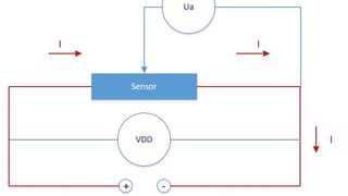 Bild 1a: Ersatzschaltbild der Kontaktierung des Sensors ohne Übergangswiderstände. (Bild: Bosch)