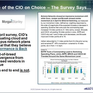 Abbildung 1: Die Beurteilung durch die Analysten von Morgan Stanley beschreibt, in welche Richtung sich Extreme Networks entwickelt.
