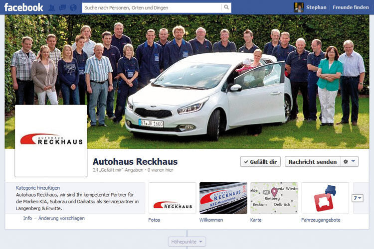 Noch kennen nur wenige Kunden die Fanpage des Kia- und Subaru-Partners; das will Stephan Reckhaus aber schnellstmöglich ändern. (Foto: »kfz-betrieb«)