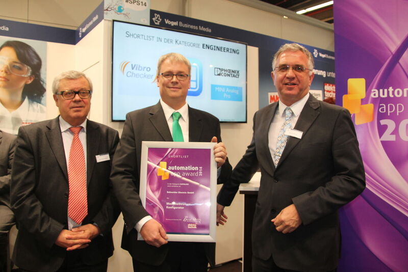 Die Auszeichnung für Schneider Electric überreichte Bernd Weinig Michael Gieselmann. (Bild: VBM)