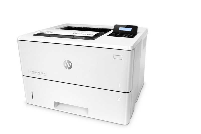Der Laserjet Pro M501 ist ein klassischer Schwarz-Weiß-Laserdrucker für kleine und mittlere Unternehmen oder Arbeitsgruppen. (Bild: HP)