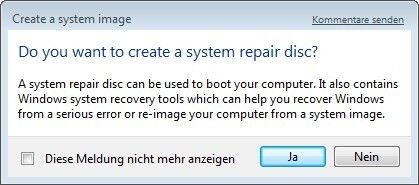 Nicht vergessen: Ohne Recovery CD ist ein Bare-Metall Restore schwierig! (Archiv: Vogel Business Media)