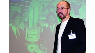 Theo Lieven referiert vor Studenten über Firmengründung, hier am Beispiel von Microsoft. (Archiv: Vogel Business Media)