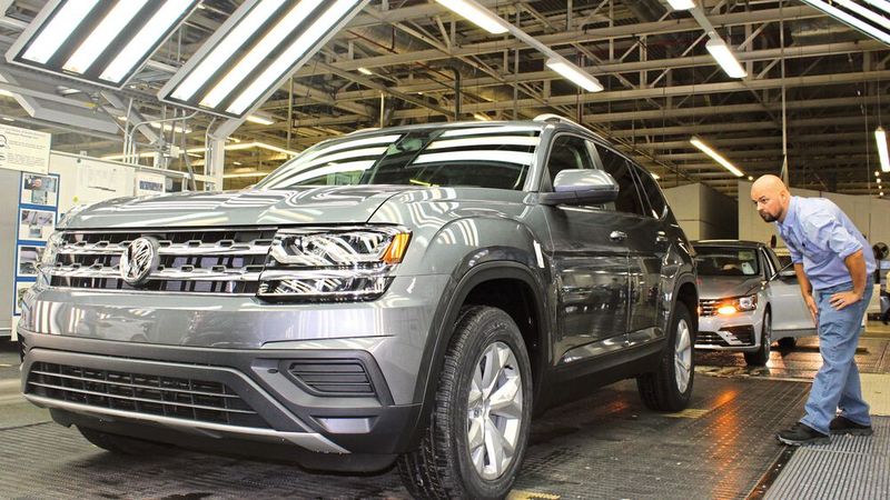 Atlas-Fertigung im US-Volkswagen-Werk in Chattanooga/Tennessee.(Bild:  Volkswagen AG)