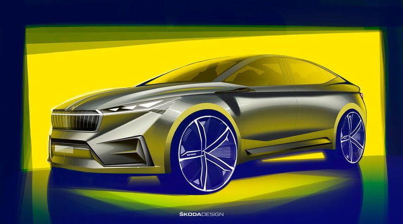 Skoda zeigt ein E-Auto auf MEB-Basis. (Skoda)